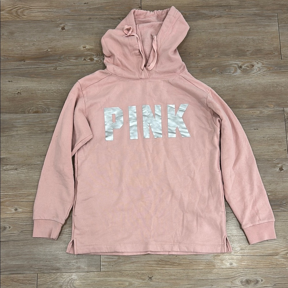 PINK Hoodie with silver  Lettering